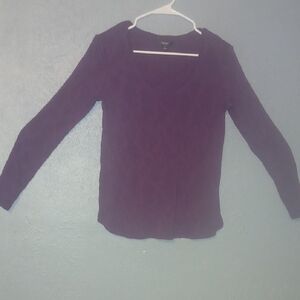Simply Vera Vera Wang Deep Purple Long Sleeve Top
